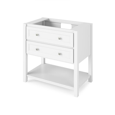 Jeffrey Alexander 36" White Adler Vanity, Calacatta Vienna Quartz Vanity Top, undermount rectangle bowl VKITADL36WHCQR